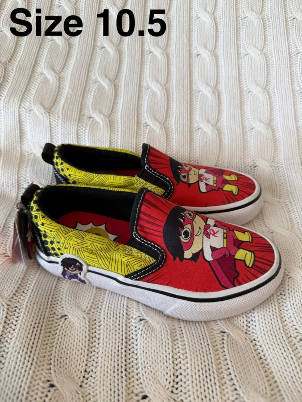 Skechers Ryan’s World Sneakers Size 10.5 Canvas Slip On Shoes Viral YouTube Ryan